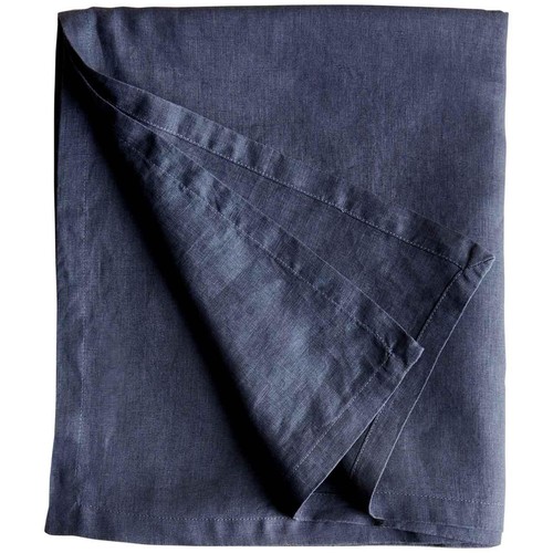 M&S Pure Linen Tablecloth,  Navy