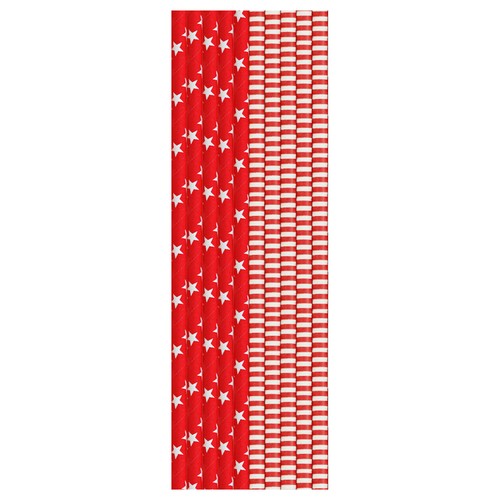 Red & White Recyclable Paper Straws