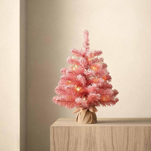 M&S 1.5FT Pink SNowy Tree, Pink