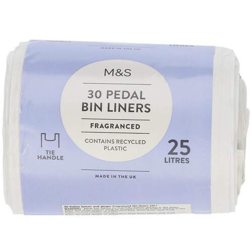 M&S 30 Fragranced Tie Handle 25L Pedal Bin Liners Ocado