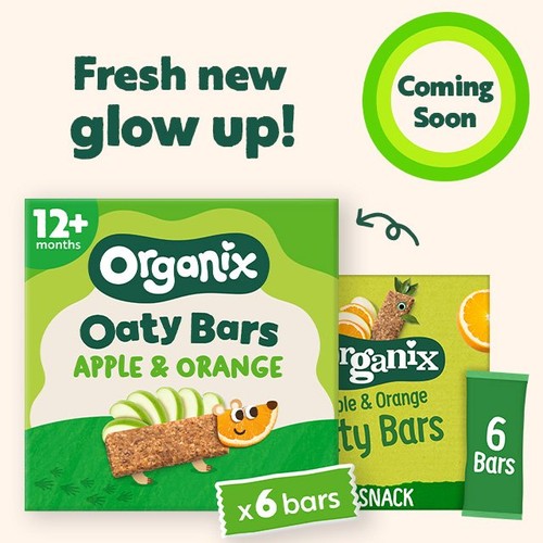 Organix Apple & Orange Oaty Bars Toddler Snack Multipack 12+ Months