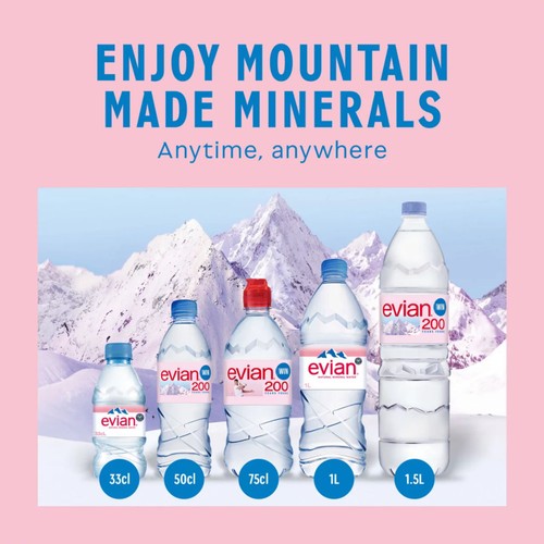 Evian Still Natural Mineral Spring Bottled Water