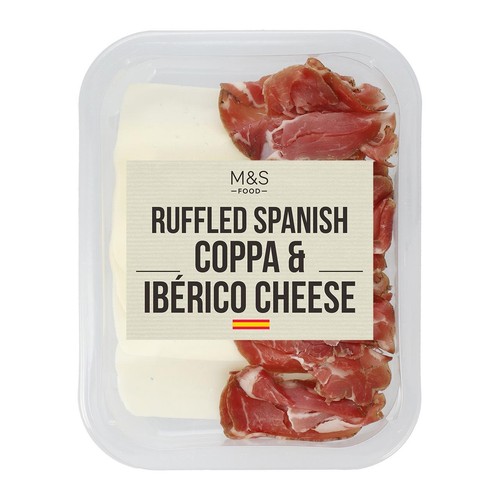 M&S Ruffled Spanish Coppa with Iberico cheese slices