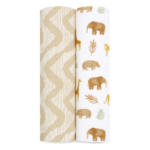 Aden+Anais essentials cotton muslin 2 pack swaddle blanket tanzania