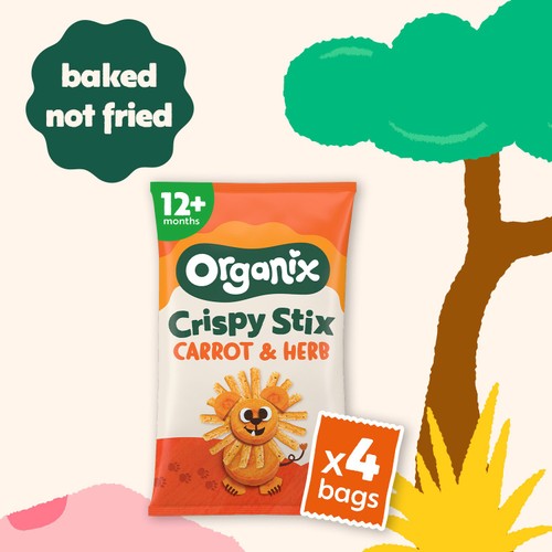 Organix Carrot & Herb Stix Baby Snack Multipack 12+ Months