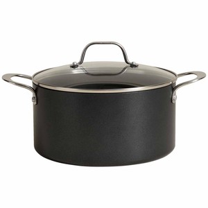 M&S Collection Aluminium 24cm Non-Stick Stock Pot Black