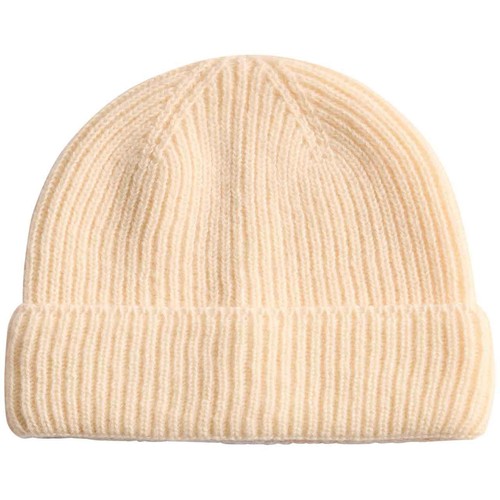 M&S Womens Rib Beanie Hat, Cream