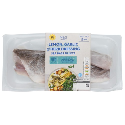 M&S Lemon Garlic & Herb Seabass Fillets