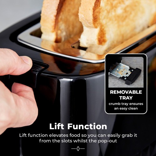 Tower Solitaire 2 Slice Toaster Black