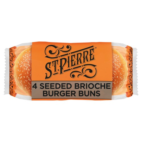 St Pierre Sliced Seeded Brioche Burger Buns
