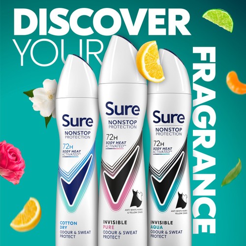 Sure Women 72hr Nonstop Protection Invisible Pure Antiperspirant Deodorant