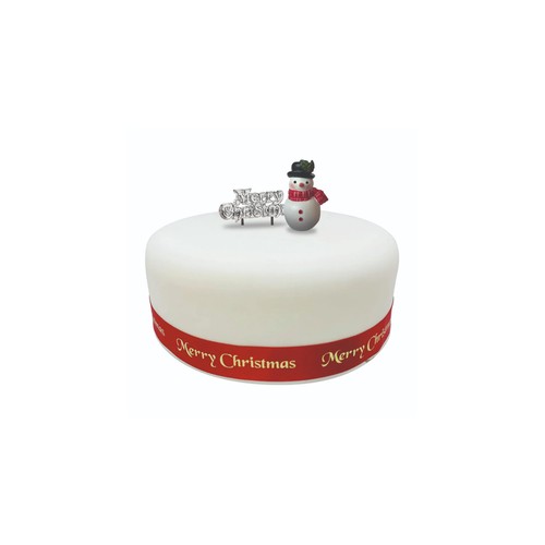 Merry Christmas Snowman Resin Cake Topper