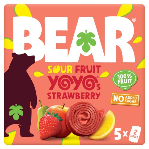 Bear Yoyos Super Sour Strawberry & Apple Multipack