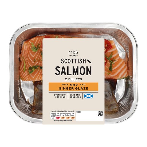 M&S Scottish Salmon with a Soy & Ginger Glaze