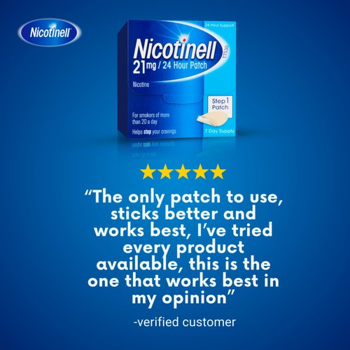 Nicotinell Nicotine Patch Stop Smoking 24hr Craving Relief 21mg Step 1