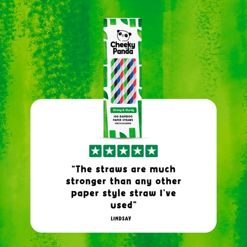 Cheeky Panda Striped Bamboo Paper Straws