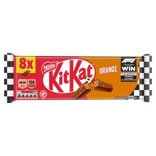 KitKat 2 Finger Orange Chocolate Biscuit Bar, Multipack
