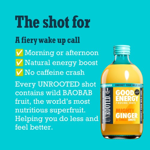 UNROOTED Mighty Ginger, Chilli & Baobab 7x Dosing Shots