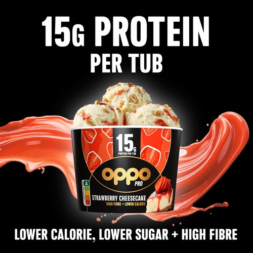 Oppo Pro High Protein Strawberry Cheesecake Ice Cream Tub