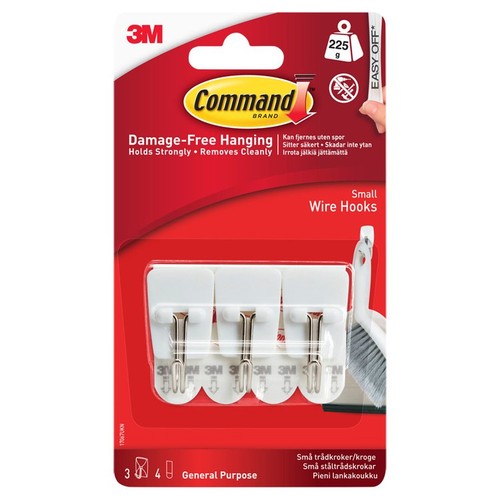Command Wire Hooks Small (3 hooks, 4 strips/pk)