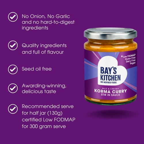 Bay's Kitchen  Korma Low Fodmap Stir-in Sauce