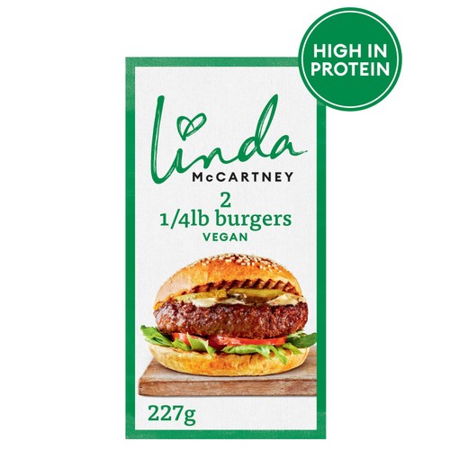 Linda McCartney 2 Vegetarian Quarter Pounders Frozen