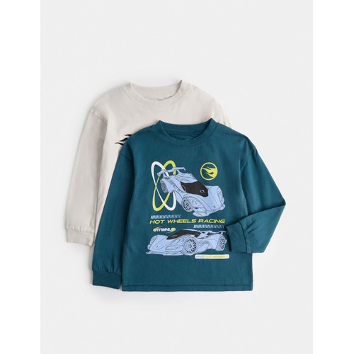 M&S Hot Wheels Long Sleeve Tops, 4-5 Years, Cream