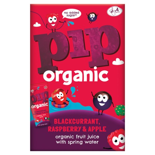 Pip Organic Blackcurrant, Raspberry & Apple Juice with Spring Water Cartons