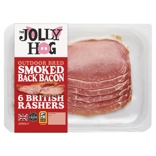 The Jolly Hog 6 Smoked Dry Cured Back Bacon Rashers