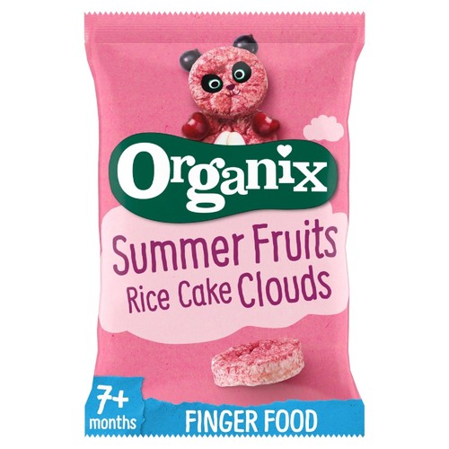 Organix Summer Fruits Rice Cake Clouds Baby Snack 7+ Months