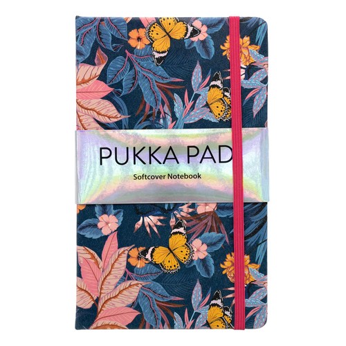 Pukka Pad Bloom Softcover Notebook Blue, 21 x 13cm, Floral Design, Blue