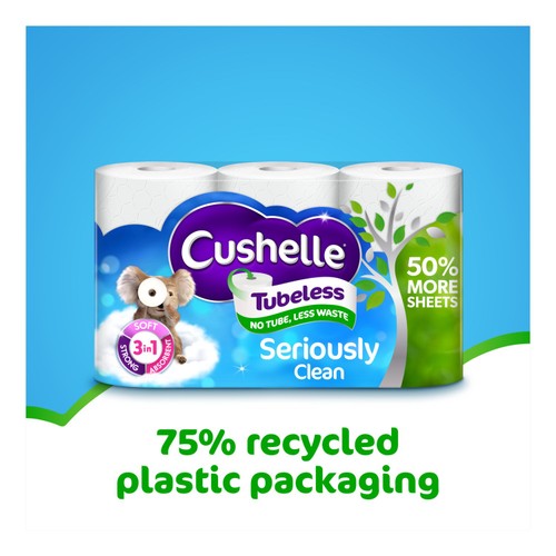 Cushelle Seriously Clean Mega Toilet Rolls, 50% More Sheets