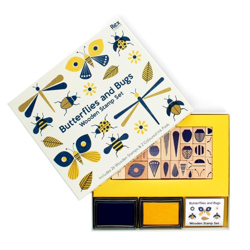 Rex London Wooden Butterflies and Bugs Stamp Set - Ocado