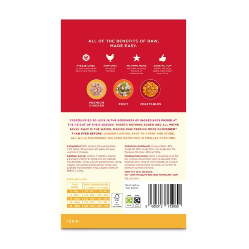 COYA Freeze-Dried Raw Puppy Food Chicken