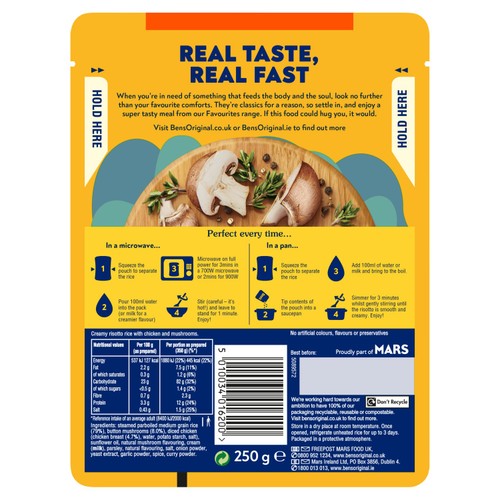 Ben's Original Favourites Risotto Ready Meal Chicken and Mushrooms