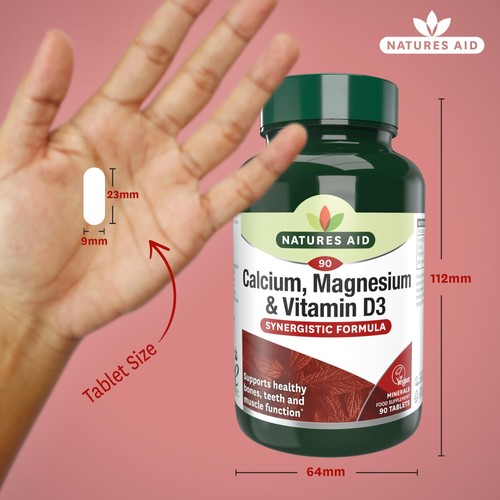 Natures Aid Calcium, Magnesium & Vitamin D3 Tablets 