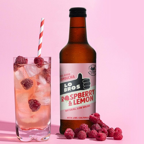 Lo Bros Kombucha Raspberry & Lemon Low Sugar