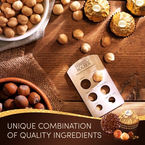 Ferrero Rocher Milk Chocolate Hazelnut Pralines Box of Chocolates,