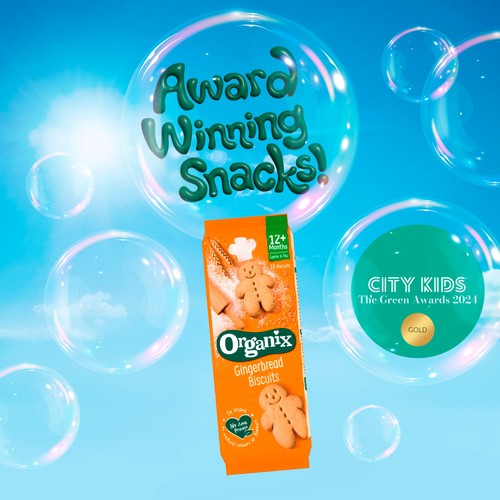 Organix Gingerbread Men Biscuits Toddler Snacks 12 months+