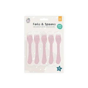 123 Baby Fork and Spoon Set 10 Pink