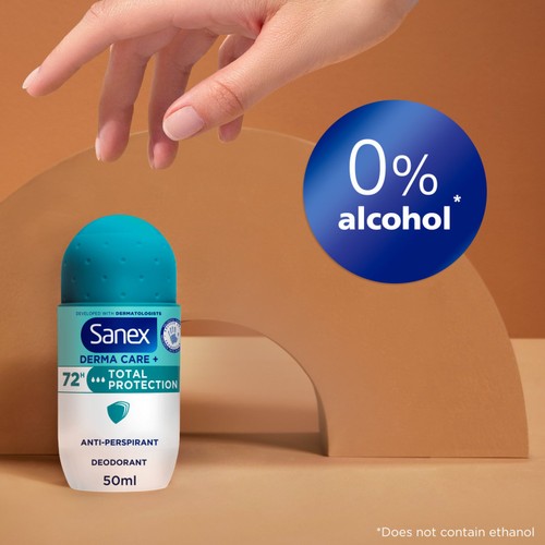 Sanex Derma Care+ Total Protection 72-Hour Antiperspirant Roll-On Deodorant