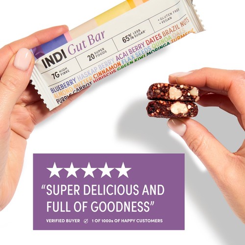 INDI Gut Bar Berry and Nut High Fibre Snack