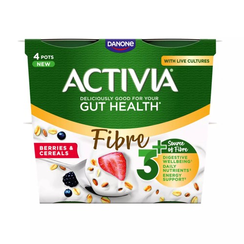 Activia Fibre Berries & Cereals Gut Health Breakfast Yoghurt Multipack