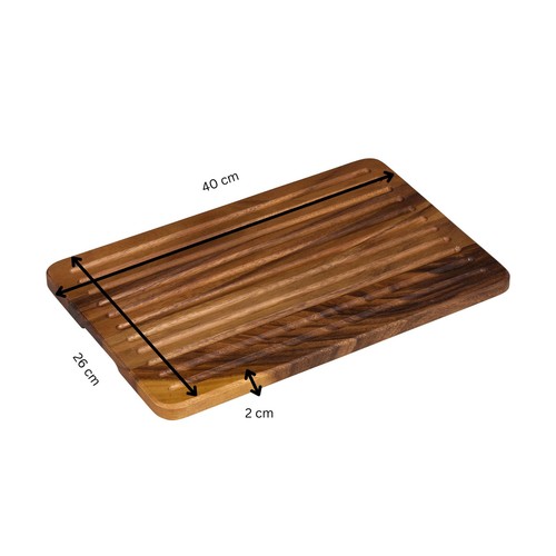 Tala Lacquered Acacia Crumb Catcher Bread Board With Grooves
