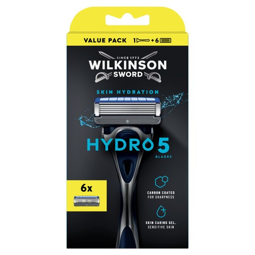 Wilkinson Sword Hydro 5 Mens 1 Razor + 6 Blade Refills Pack