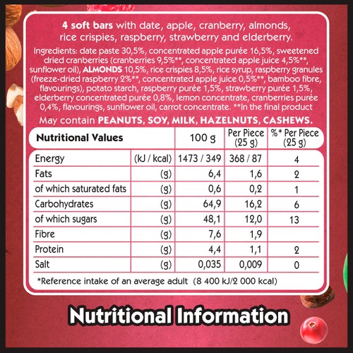 Eat Natural Red Berries Soft Fruit Bars