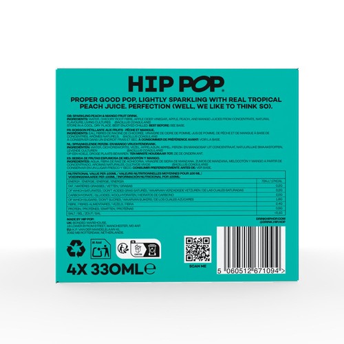 Hip Pop Tropical Peach Fizzy Drink
