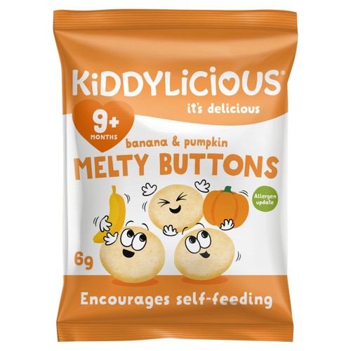 Kiddylicious Banana & Pumpkin Melty Buttons Baby Snacks