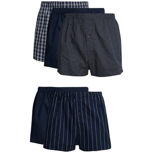 M&S Mens Pure Cotton Assorted Woven Boxers, XXL, Dark Navy