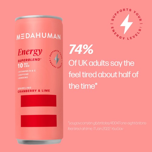 Medahuman Energy CBD Drink Cranberry & Lime